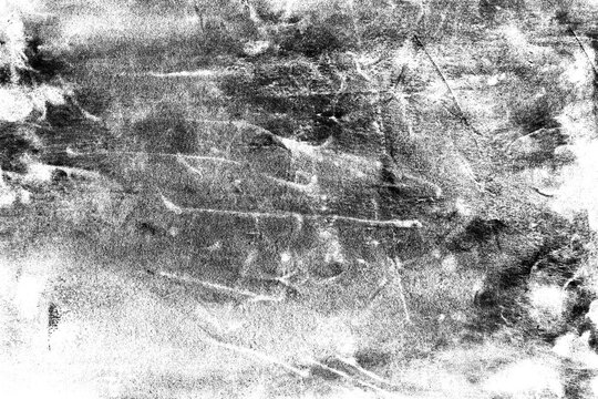 Grunge texture with random scratches and marks on a worn surface isolated on transparent background