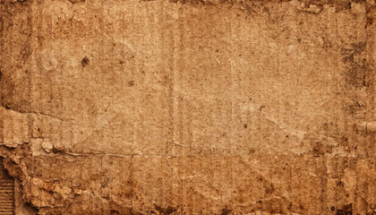 Fototapeta premium Realistic brown old cardboard paper texture background featuring vintage distressed surface rough recycled fibers rustic packaging and aged material details