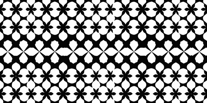 Geometric Clover Pattern Black And White Vector Design