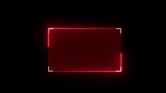 Futuristic neon HUD callout frame for digital interface. Sci fi HUD lower third with copy space for broadcast titles. Neon UI screen overlay for gaming and news use. News mocup frame, hud elements.