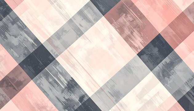 Abstract diagonal pattern with overlapping stripes in soft pastel shades of pink, gray, and white