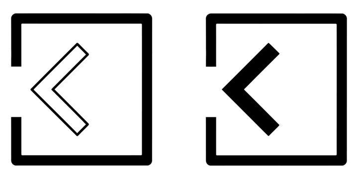 Back arrow navigation button icons with navigation interface direction