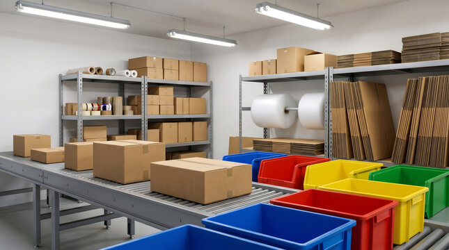 Micro fulfillment parcels sorted into bins