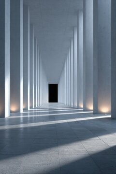 modern minimalist corridor with sunlight