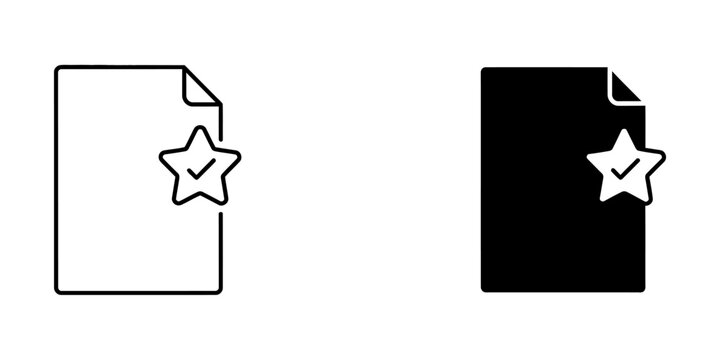 Favorite document marked file vector icons with document favorite bookmark