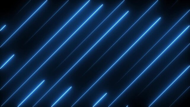 Glowing neon blue color line background icon animation line footage effect seamless line pattern icon party show night club on black background