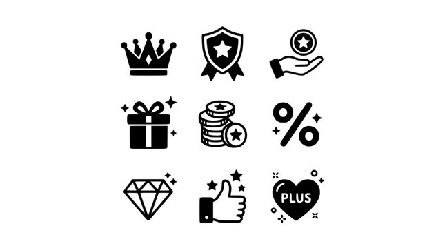 Icons representing Insurance Services in black on white background
