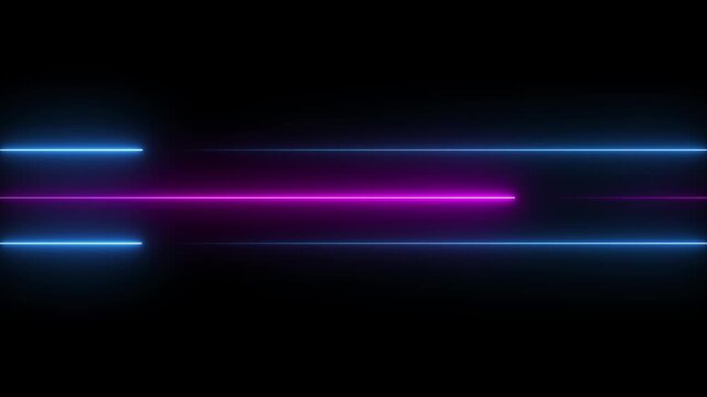 Glowing neon pink and blue color line background icon animation line footage effect seamless line pattern icon party show night club on black background