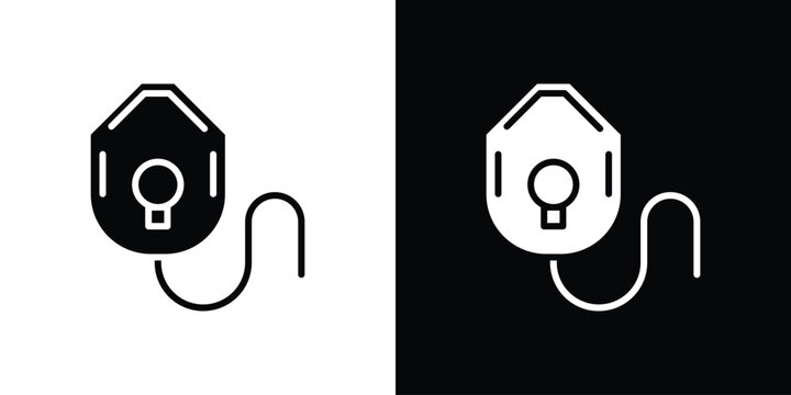 Oxygen mask icon clipart in black and white, best for apps and web