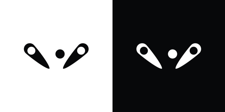 Pinball icon clipart in black and white, best for apps and web