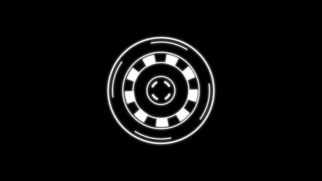 HUD circle interfaces 2D animation 4k in black background