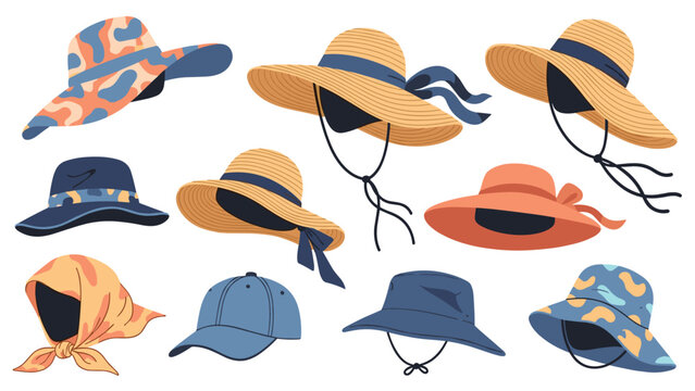 Wide variety of stylish hats and headwear including sun hats caps beanies and bucket hats for different seasons and activities.