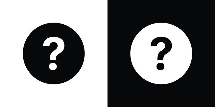 Question icon clipart in black and white, best for apps and web