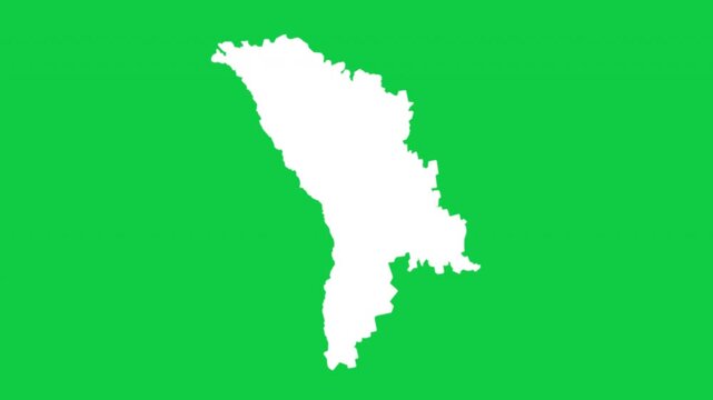 Moldova map pop animation with green background