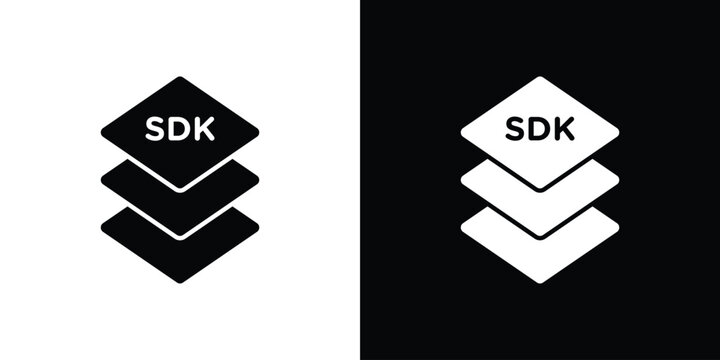 SDK icon clipart in black and white, best for apps and web