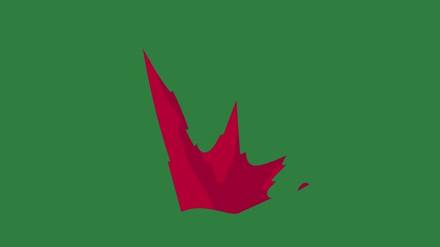 A red leaf on green background and screen with it arrow green screen  depth illustration figure emotion cartoonish creative movement colorful gesture layers