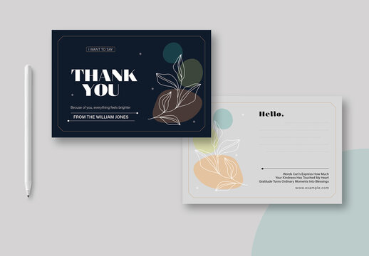 Vintage Thank You Greeting Card Layout