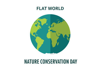 Fototapeta premium A flat earth graphic for nature conservation