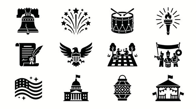 Modern Sports Car Components Silhouette Icons Automotive Spare Parts Vector Collection 4K