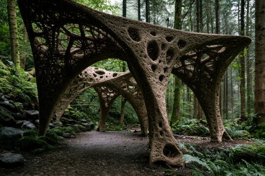 organic structure in forest setting