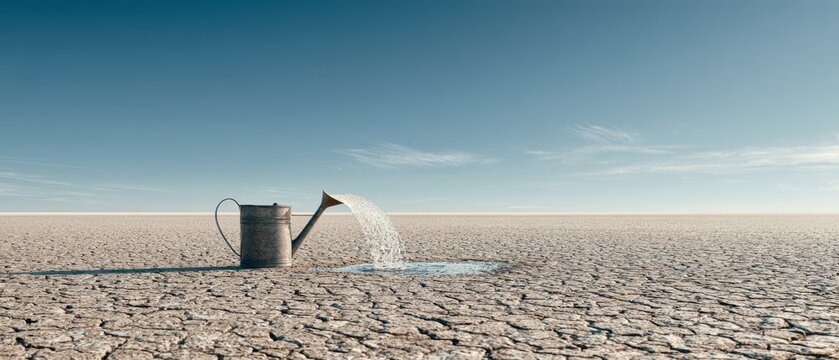 Surreal Drought Concept with Water Scarcity and Resource Crisis