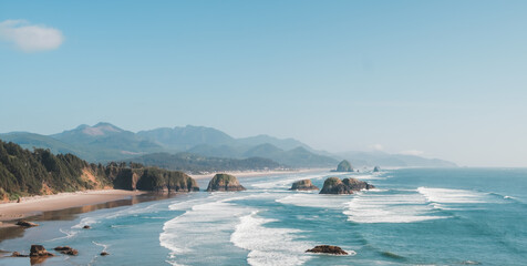 Cannon Beach View from Ecola State Park, Pacific Northwest USA © ALEKSFILM