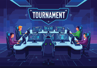 Gamers compete in a high-tech tournament setup © Radika