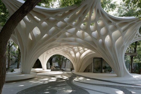 innovative architectural structure with organic design