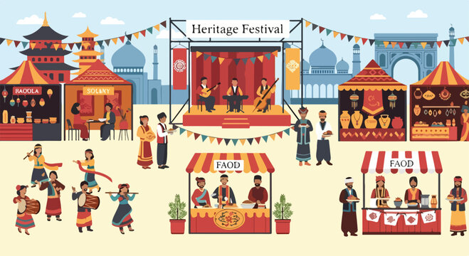 A vibrant festival scene