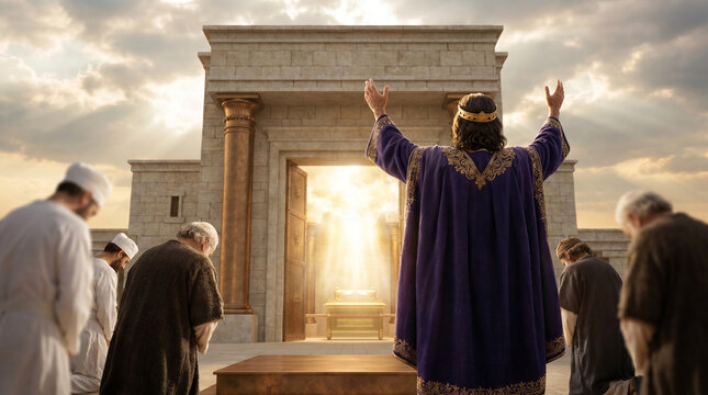 The consecration of the First (Jerusalem) Temple by King Solomon, the great feast of the transfer of the Ark of the Covenant, the communal prayer of the people, and the descent of the Divine glory.