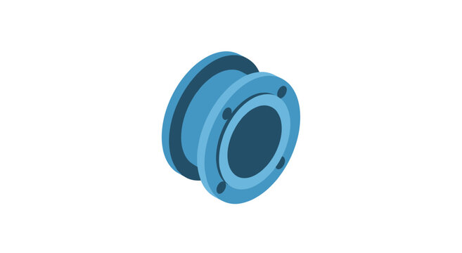 Industrial Blue Flanged Pipe Fitting Connector.