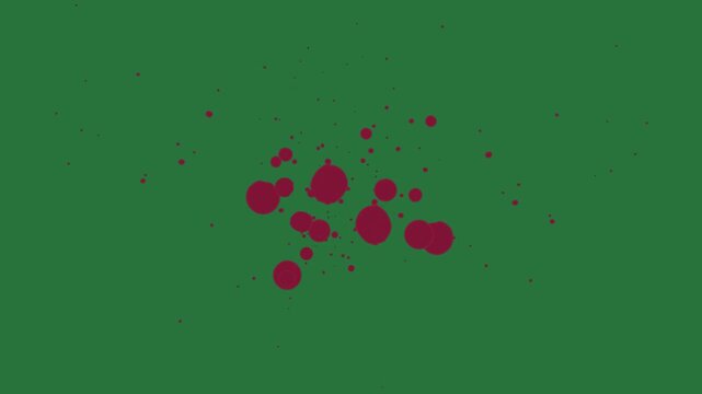 A green background with white border and screen red dot on it dots circles green screen  emotion composition colorful figure depth creative layers style