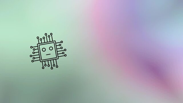 Artificial Intelligence chip icon illustration, Machine Learning, and Innovation