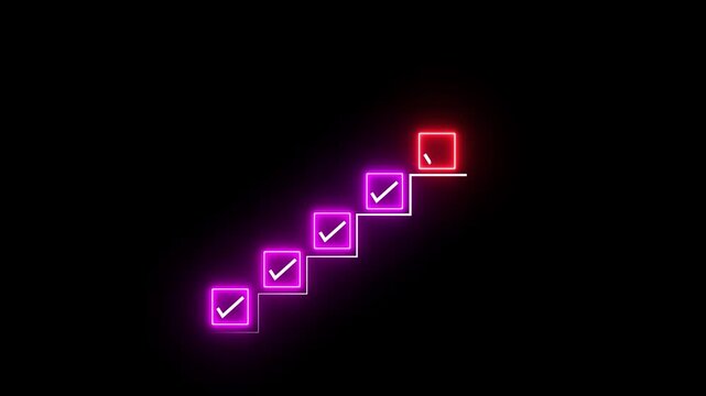 Checklist and task progress tracking concept on transparent background. Productivity, goal setting, and efficient project management. Motion graphics of progress icons. 4k video animation.