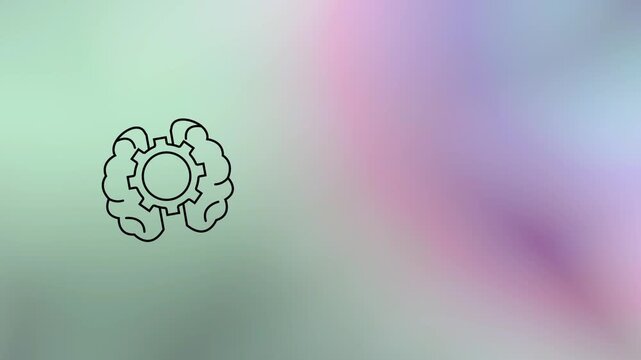 Artificial Intelligence development icon illustration with gear menu, Machine Learning, and Innovation