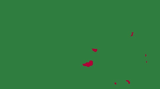 Red flower on circle it dot object heart  style creative gesture movement motion expression figure colorful depth