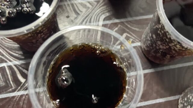 Luxury chocolate ganache pouring in slow motion slow motion chocolate