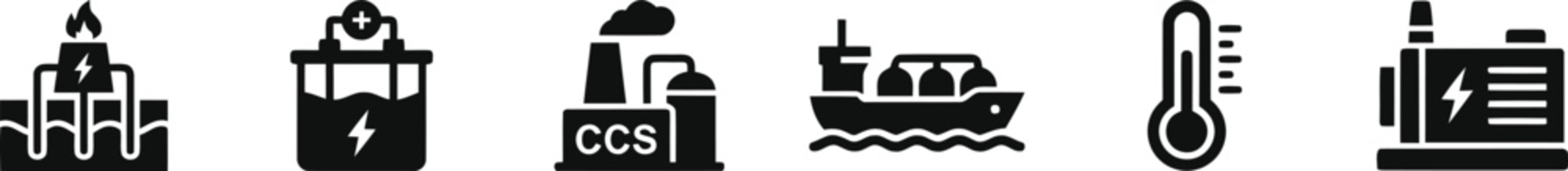 Hydrogen Technology Carbon Capture and Energy Storage climate change Solid Icons 