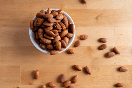 bowl of almonds overflowing