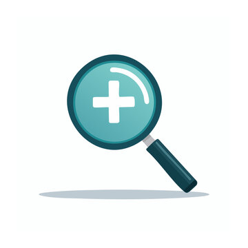 Magnifying glass with plus sign for zoom and search