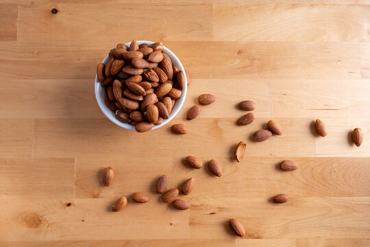 bowl of almonds overflowing
