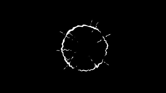Flash FX explosion energy blast effects with cartoon magic blasts and hand-drawn shockwaves. blue energy explosion effect on black screen background animation in 4K resolution