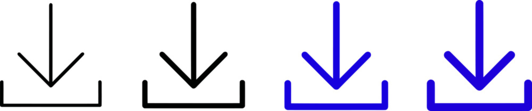 Three blue arrows pointing downwards in a row with direction