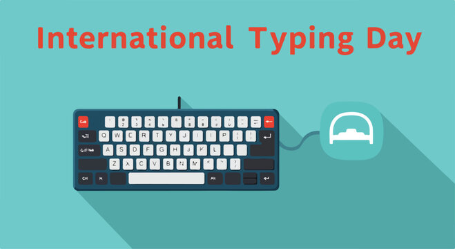 A keyboard with a headset