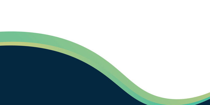 Abstract navy blue and green wave geometric background with layered wavy shapes.