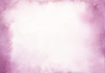 Obraz premium Hand Painted Dusty pink and purple watercolor background with elegant paper texture vignette