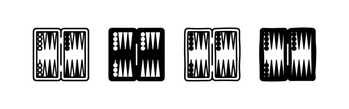 Four Backgammon Board Icons in Different Styles