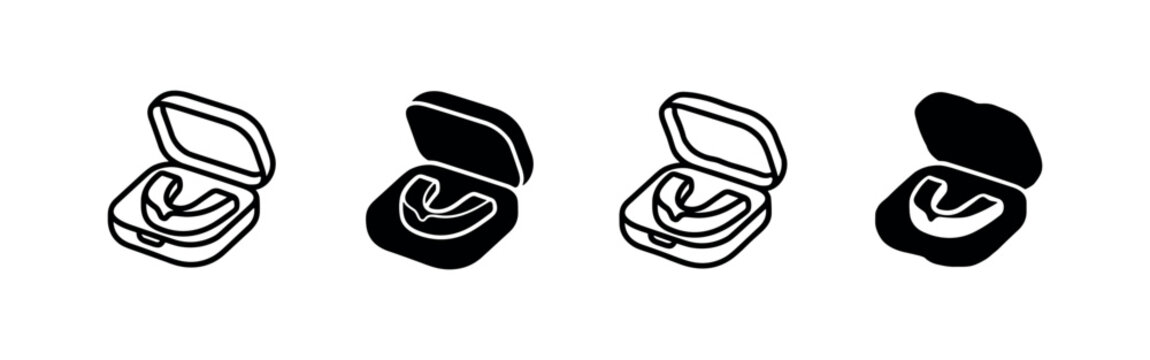 Mouthguard in Case Icon Set