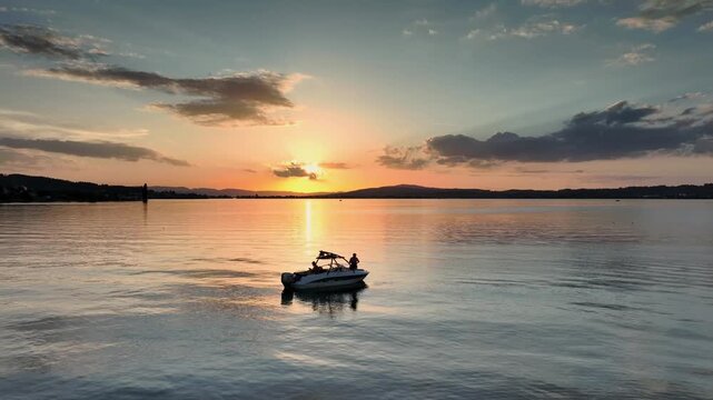 Fisherman, Boat, Lake, Sunset, Summer, Fishing