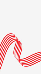 Obraz premium Red striped ribbon flowing elegantly mobile wallpaper vector